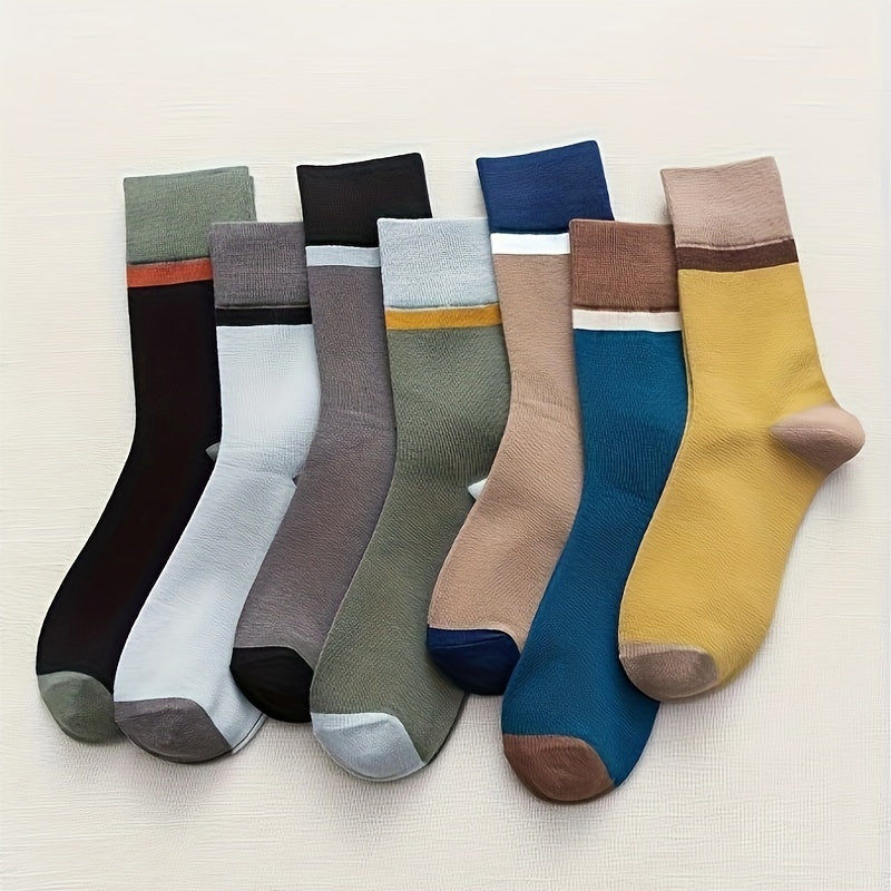 Colorblock Crew Socks Comfy & Breathable Mid Tube Women's Stockings