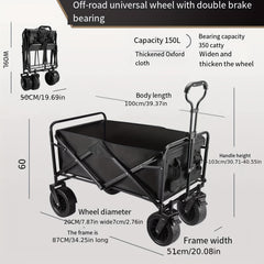 Foldable Camping Utility Wagon for Outdoor Picnic Travel