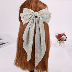 Floral French Barrette Hair Clip Long Tail Non Slip Decoration