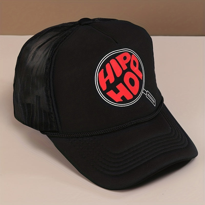 Racket Print Baseball Cap Hip Hop Mesh Trucker Hat