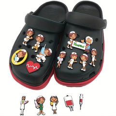 15pcs Nurse Pattern PVC Shoe Decoration Accessories for Party Favors