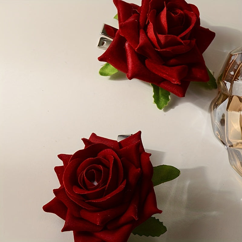 Large Rose Hair Clip Flower Duckbill Clip Hair Clip Girls Women
