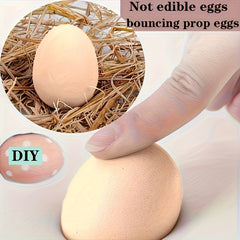 Realistic Bouncing Eggs Prank Toys for DIY Painting - Pack of 6