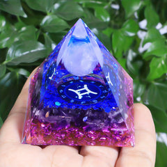 Zodiac Pyramid Amethyst Peridot Healing Crystal