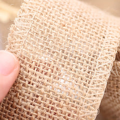1M Solid Burlap Roll DIY Christmas Wedding Craft Natural Jute Strip
