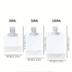 5pcs 30 50 100ml Transparent Refillable Bags Travel Set