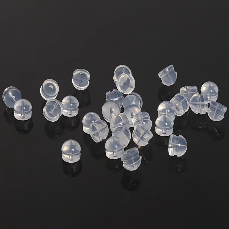 50pcs Clear Silicone Hamburger Earplugs for Jewelry Supplies