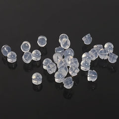 50pcs Clear Silicone Hamburger Earplugs for Jewelry Supplies