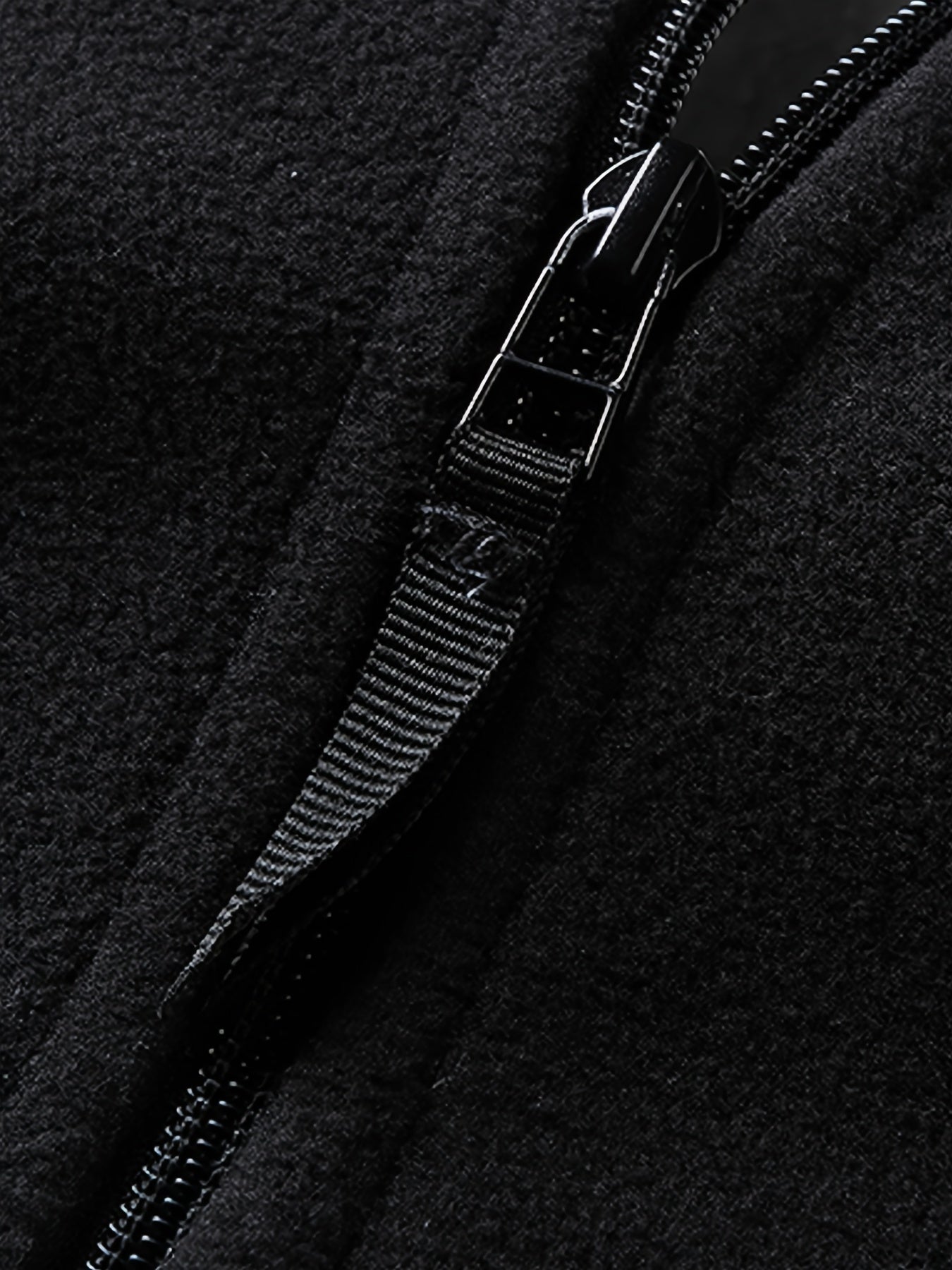 Men's Casual Fleece Jacket Solid Full Zip Stand Collar