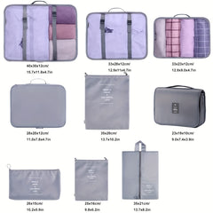 Travel Packing Cubes 9pcs Multifunction Luggage Bags Clothes & Shoes Storage