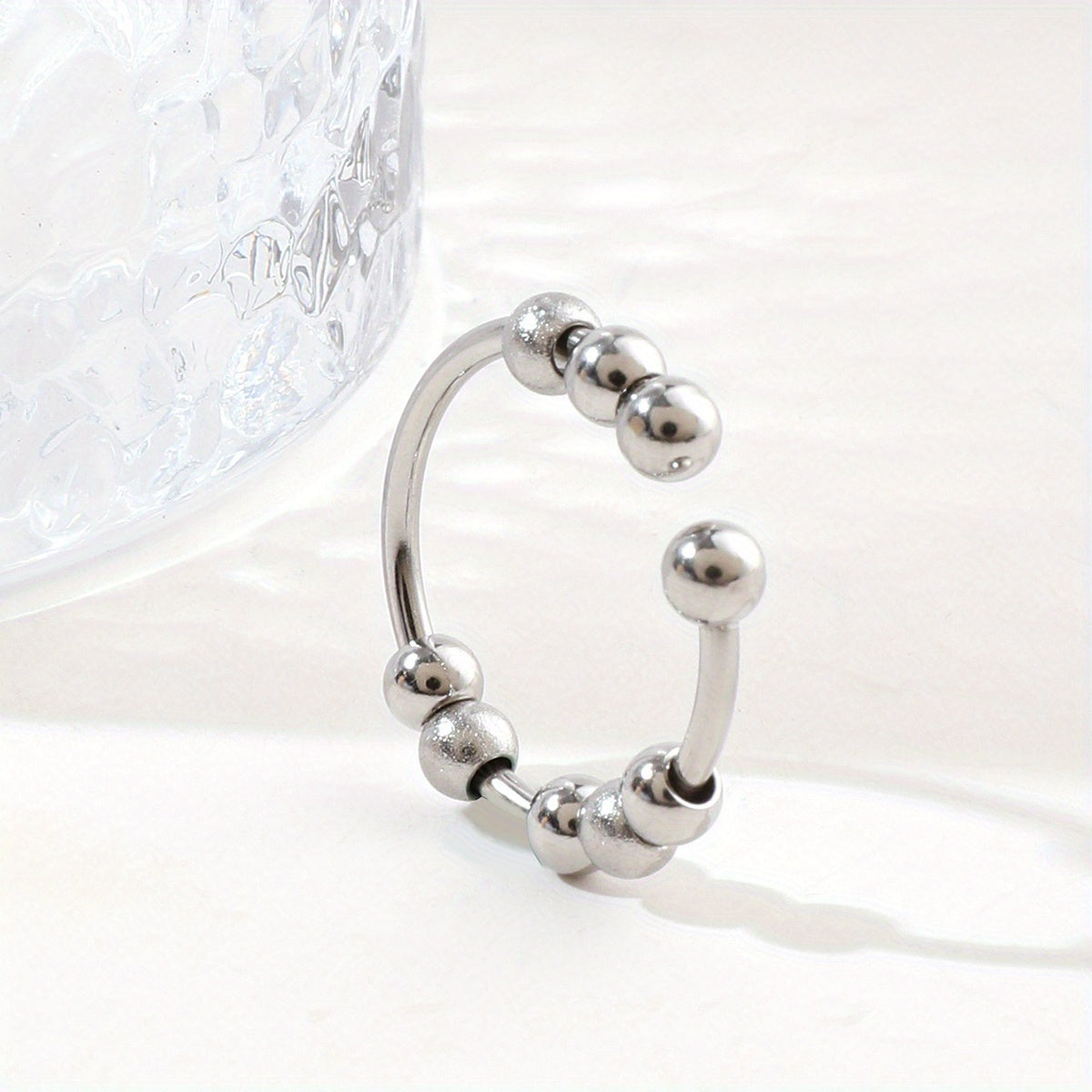 Stainless Steel Rotating Anxiety Relief Ring Adjustable Size