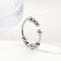 Stainless Steel Rotating Anxiety Relief Ring Adjustable Size