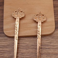 Flower Embossed Hair Pin Metal Hair Stick Retro Hair Bun Maker