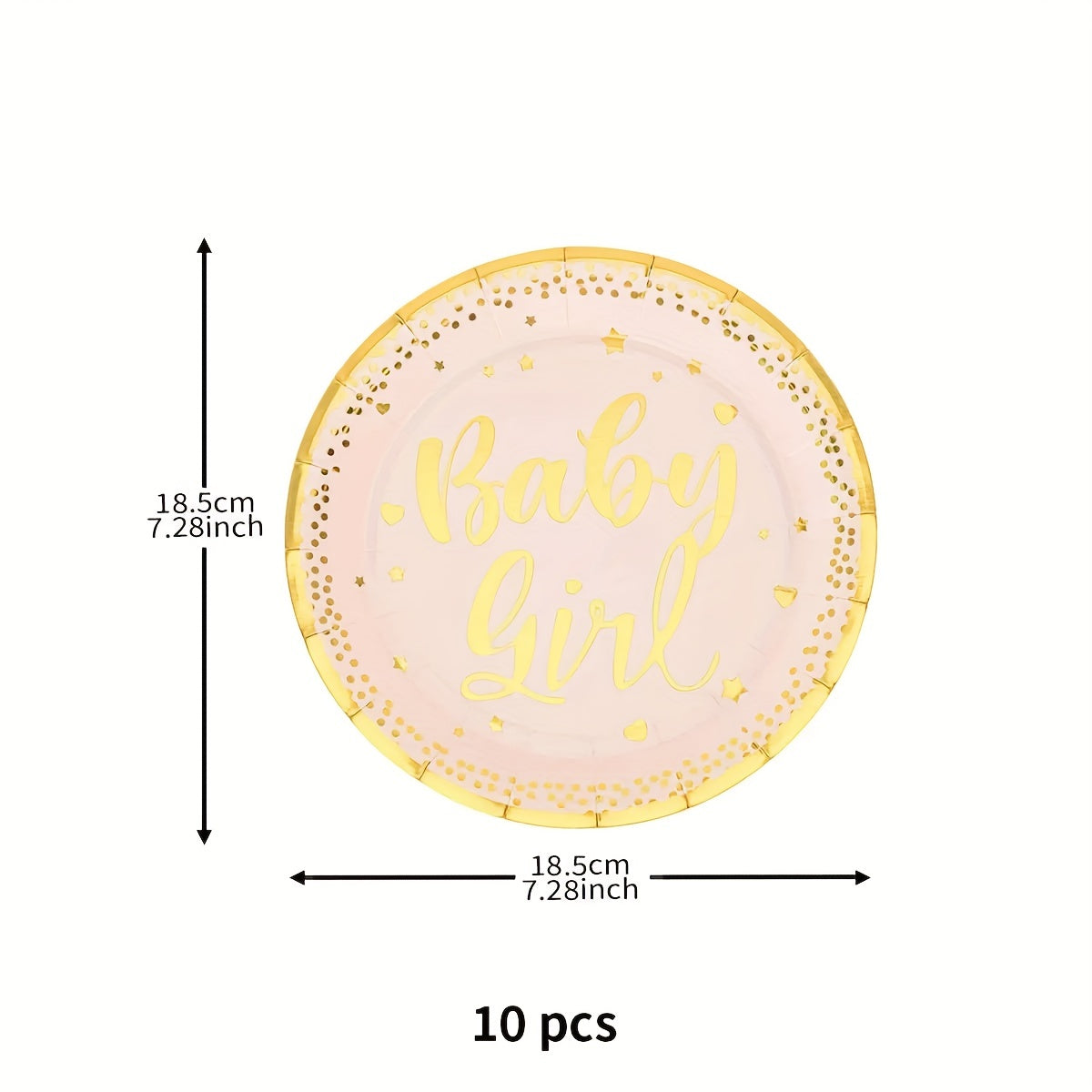 Rose Gold Cake Paper Plate Disposable Plate 10pcs