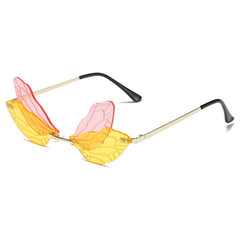 Dragonfly Wings Sunglasses Gradient Lens Funny Catwalk Steampunk
