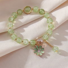 Summer Style Beaded Daisy Pendant Bracelet for Women