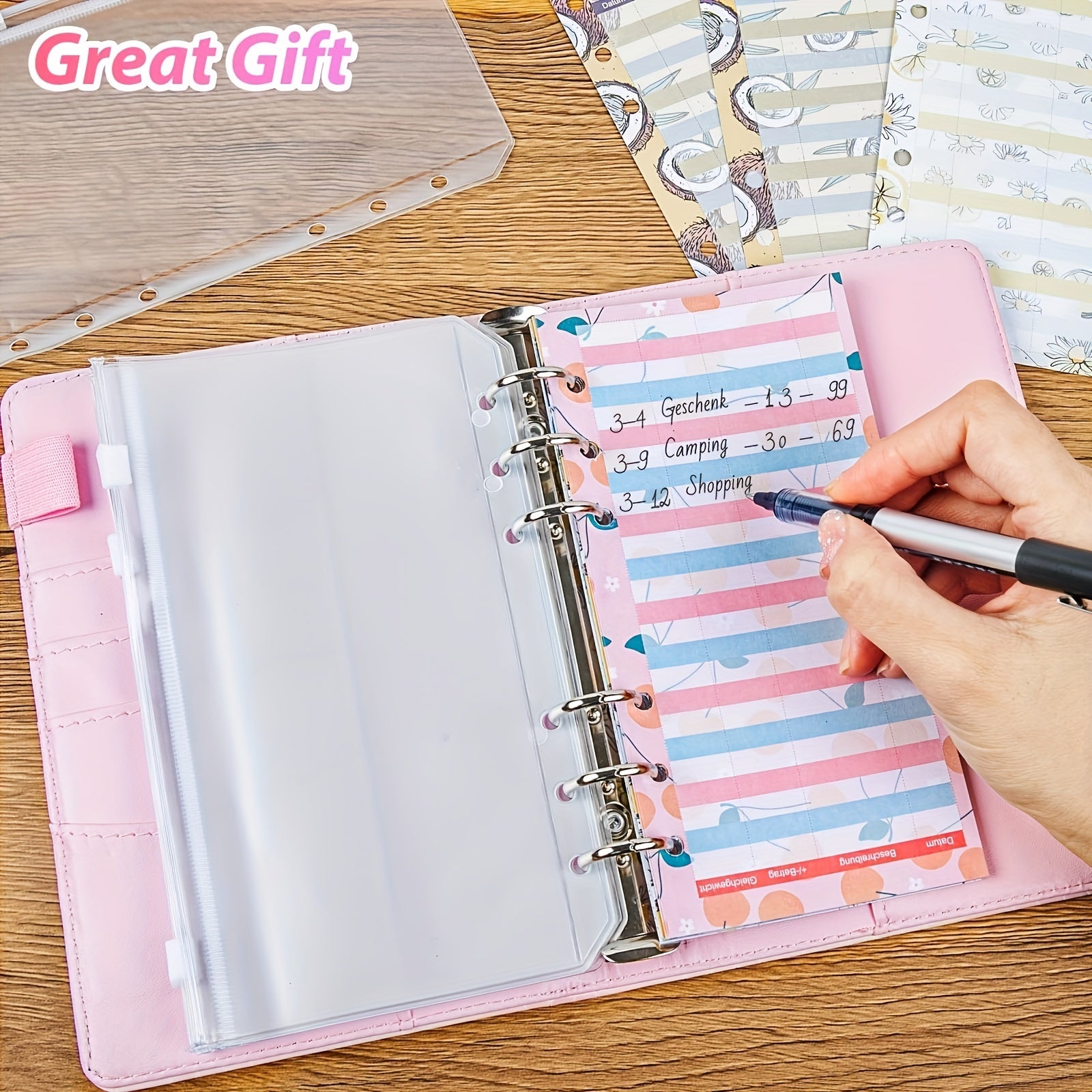 A6 PU Leather Budget Planner Set