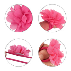 50pcs Chiffon Flower Hair Ties Ponytail Holders Hair Accessories For Girls