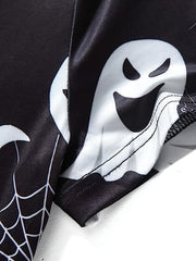  Ghost & Web Print Short Sleeve Dress