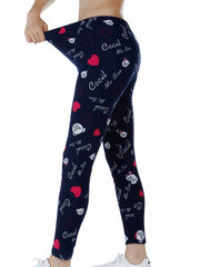 Women's Heart Bear Print Casual Pants