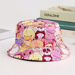 Kids Animal Pattern Reversible Sun Hat for Outdoor Travel