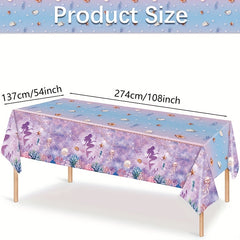 Mermaid Party Supplies Pink & Purple Tableware Set for Kids' Birthdays