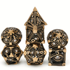 7pcs Hollow Metal Magic Eye Dice Set for Table Games