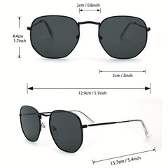Square Metal Sunglasses Anti Glare UV400