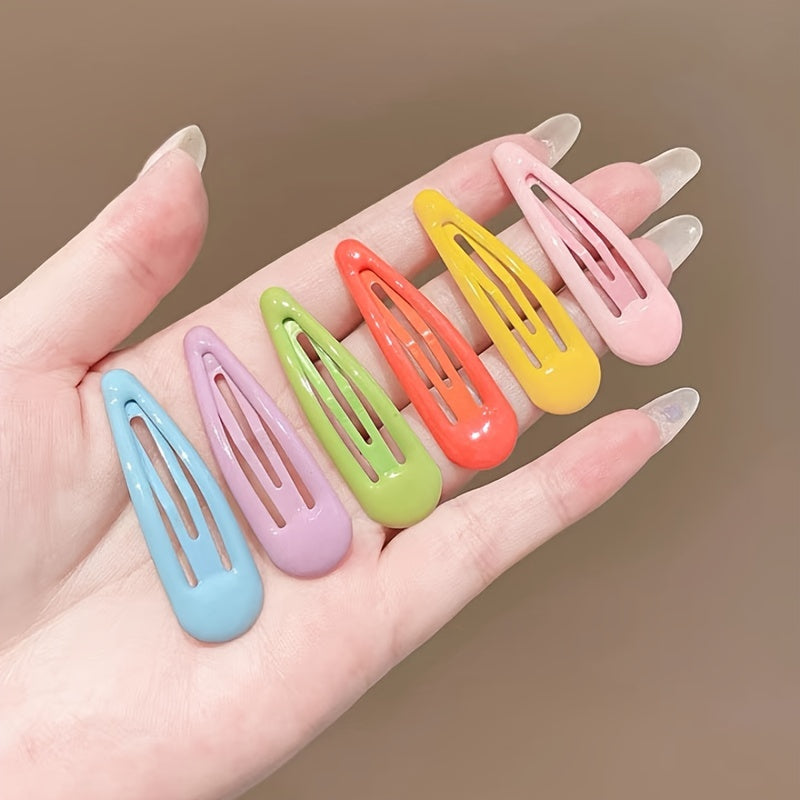 5pcs Water Drop Hair Clip Sweet Snap Clip For Girls