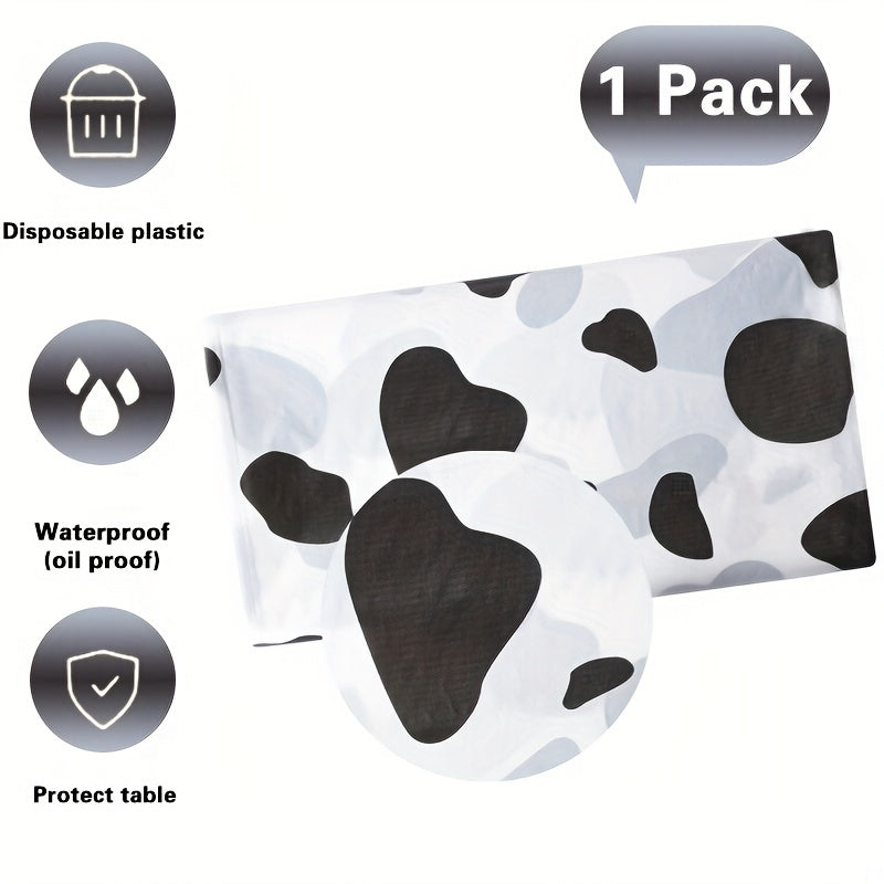 Cow Pattern Disposable Tablecloth Party Home Outdoor Decoration