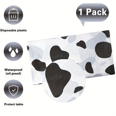 Cow Pattern Disposable Tablecloth Party Home Outdoor Decoration