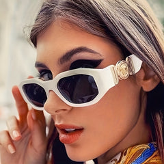 Geometric Frame Sunglasses Gradient Lens Glasses UV400