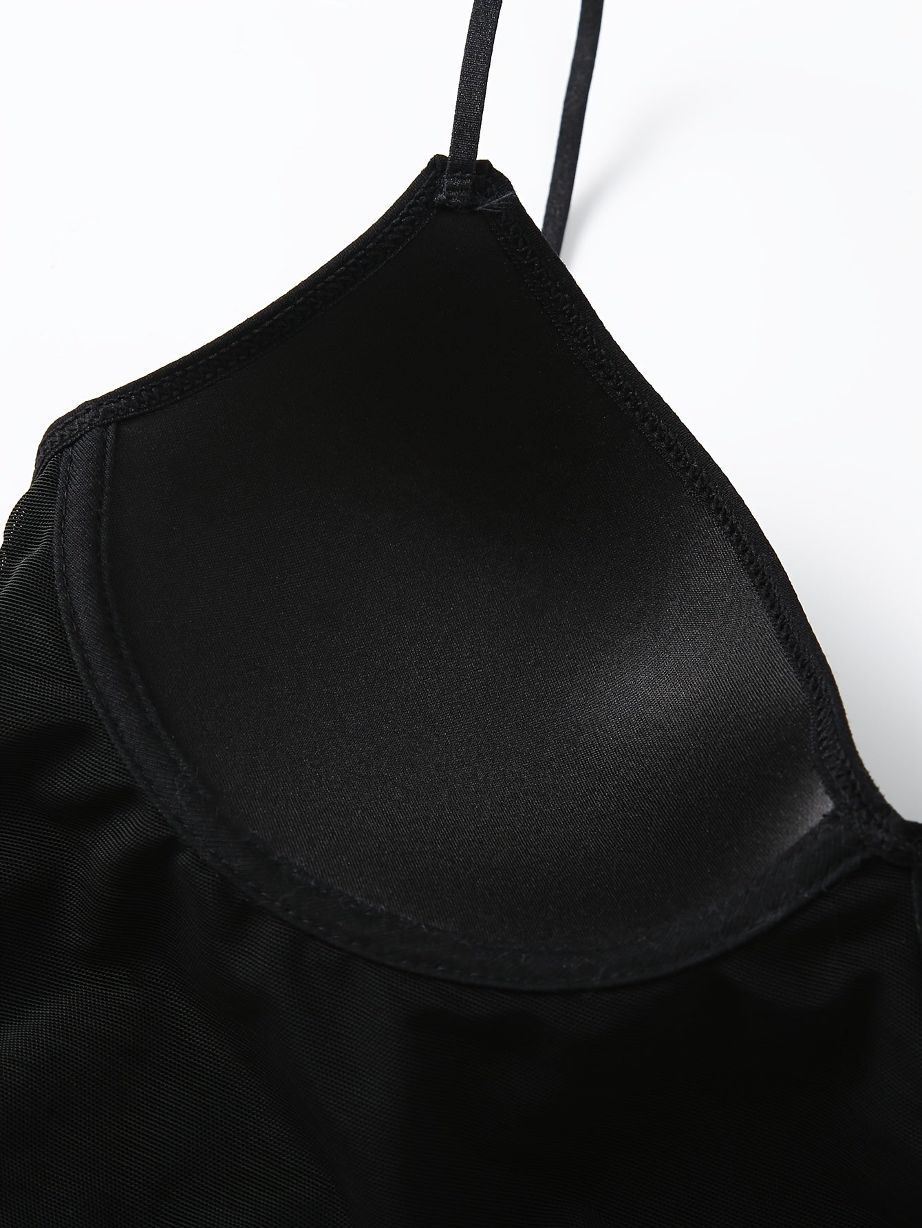 Solid Cami Top V Neck Sleeveless Padded Top
