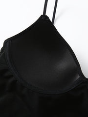 Solid Cami Top V Neck Sleeveless Padded Top