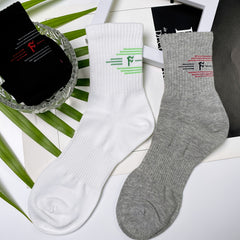 3 Pairs Mid Tube Socks Casual Sporty Breathable Crew Length Women's Stockings