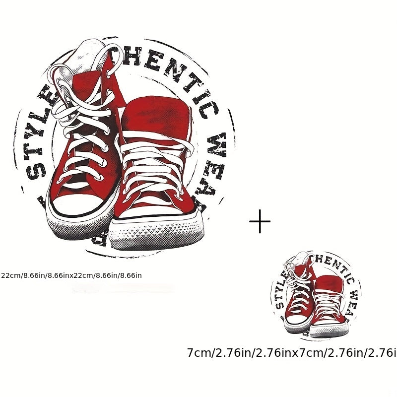 2pcs Shoes Iron On Patch Appliqued Tops DIY Warm Stickers