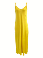 Solid Loose Cami Dress Beach Casual Dress Women's Clothing