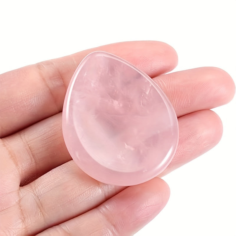 3pcs Rose Quartz Healing Crystals Worry Stones - Anxiety Stress Relief