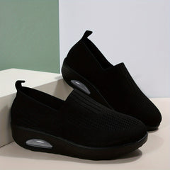 Women's Breathable Slip On Platform Shoes Air Cushion Walking Shoes