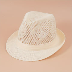Short Brim Fedora Cap Breathable Jazz Hat Summer Sun Hat