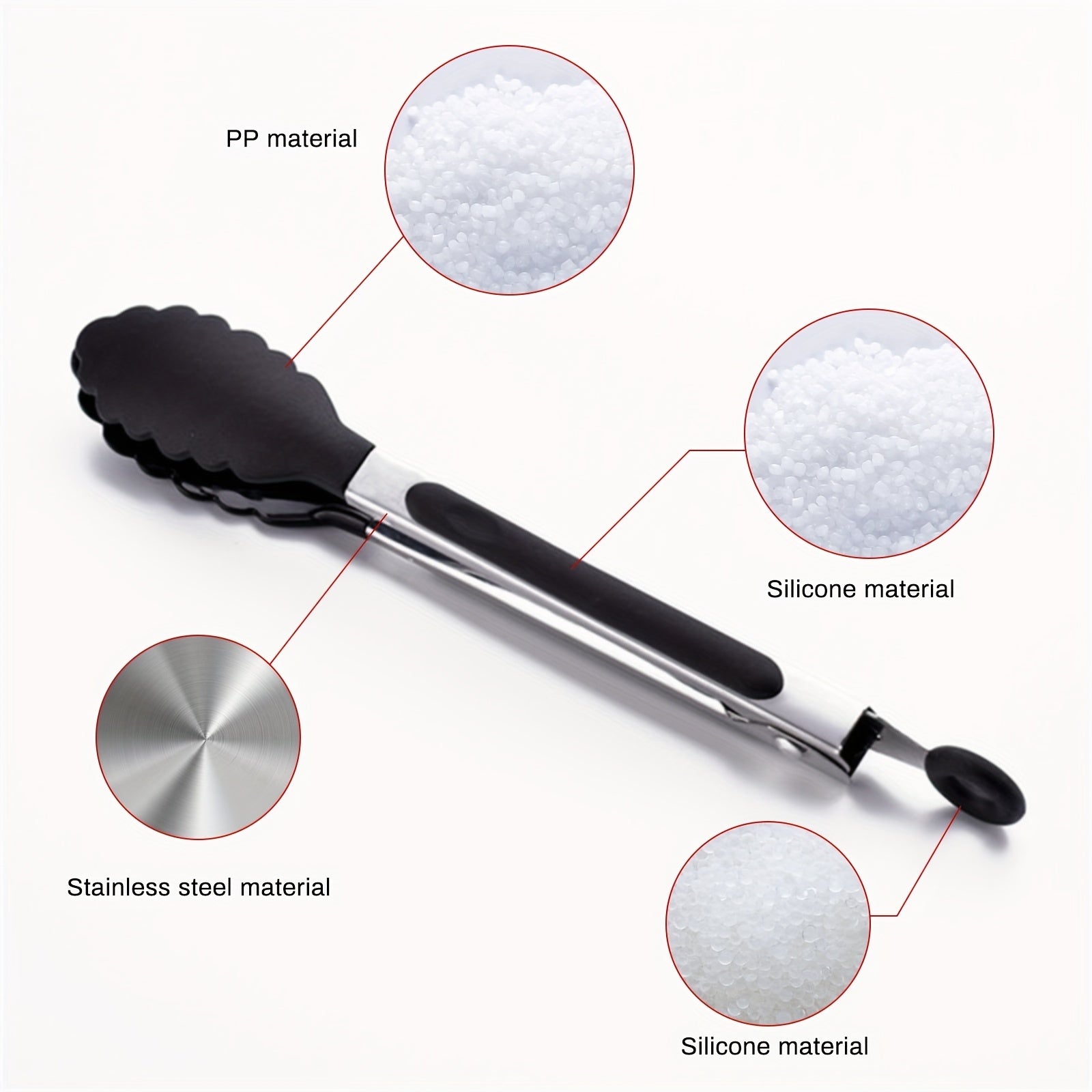 Non Slip Silicone Food Tongs Stainless Steel Kitchen Tongs Durable