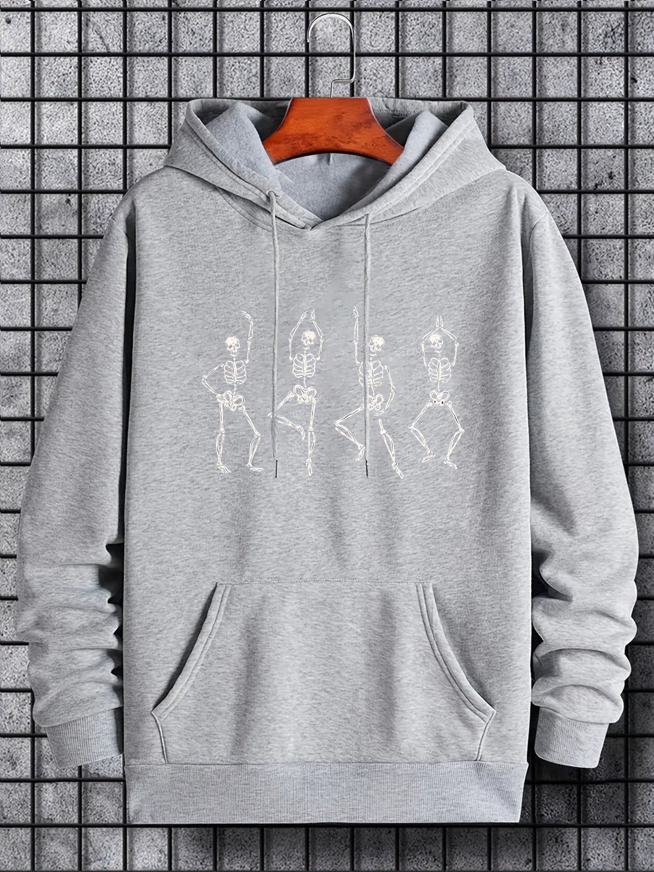 Men's Skeleton Dancer Graphic Hoodie Drawstring Sweatshirt