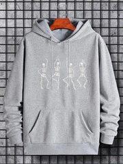 Men's Skeleton Dancer Graphic Hoodie Drawstring Sweatshirt