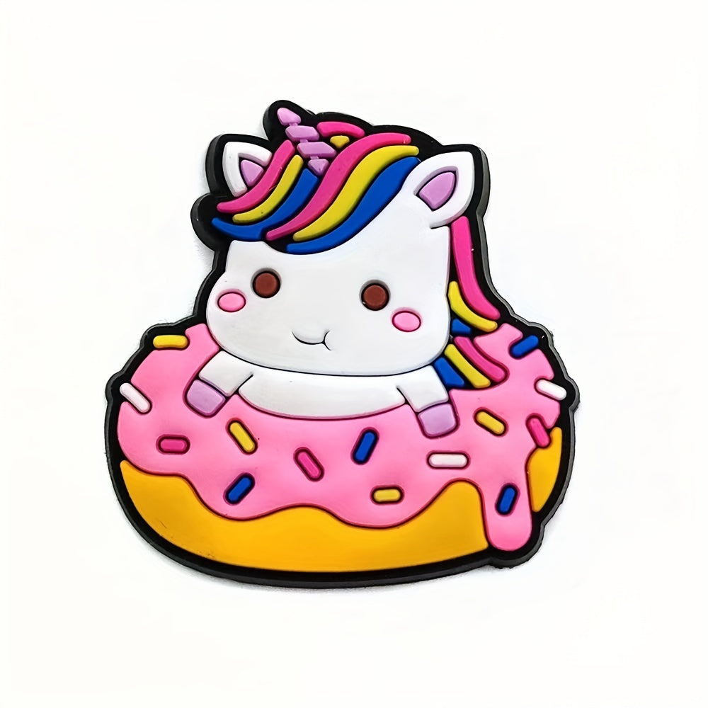10Pcs Rainbow Horse Shoe Charms Shoe Decoration Cartoon Charms