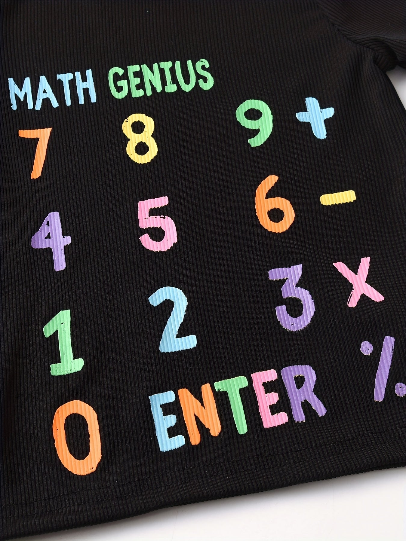 Boys 2pcs Math Number Print Top & Pants Pajamas Set