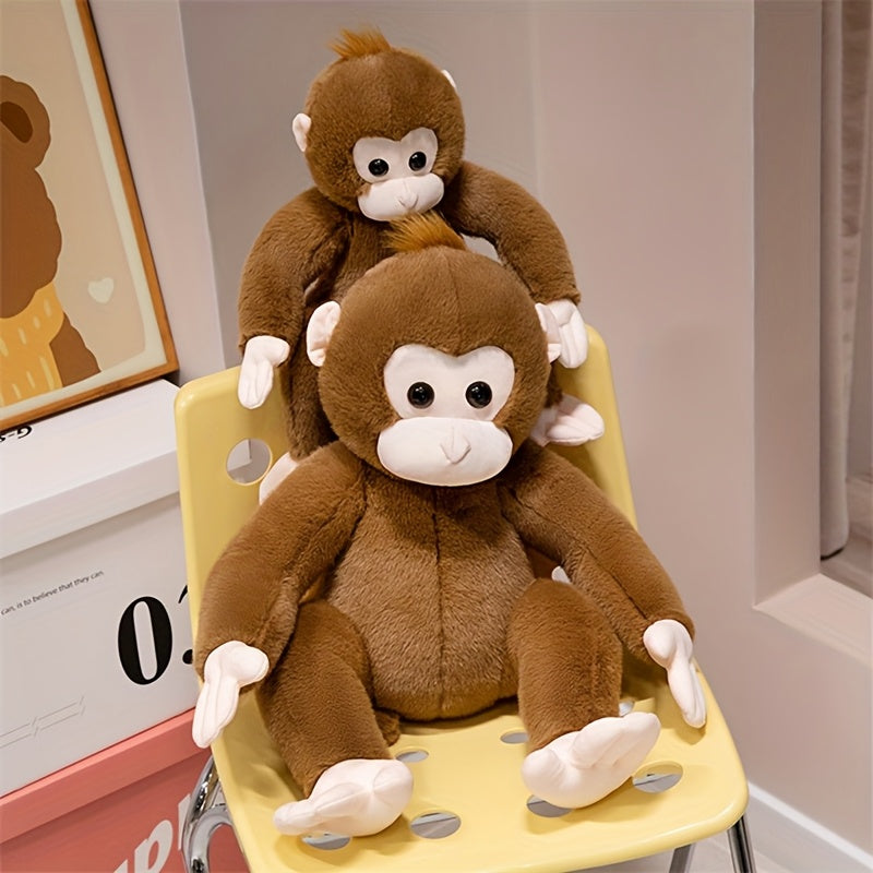 Soft Plush Monkey Toy Brown Cartoon Monkey Doll with Eyes & Limbs