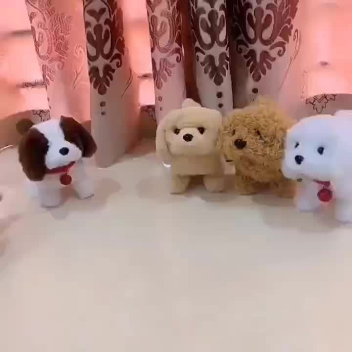 Plush Puppy Dog Electronic Toy Walking Barking Tail Wagging
