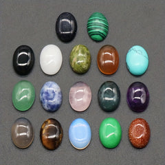 Natural Crystal Oval Ring Face DIY Inlaid Stone Jewelry