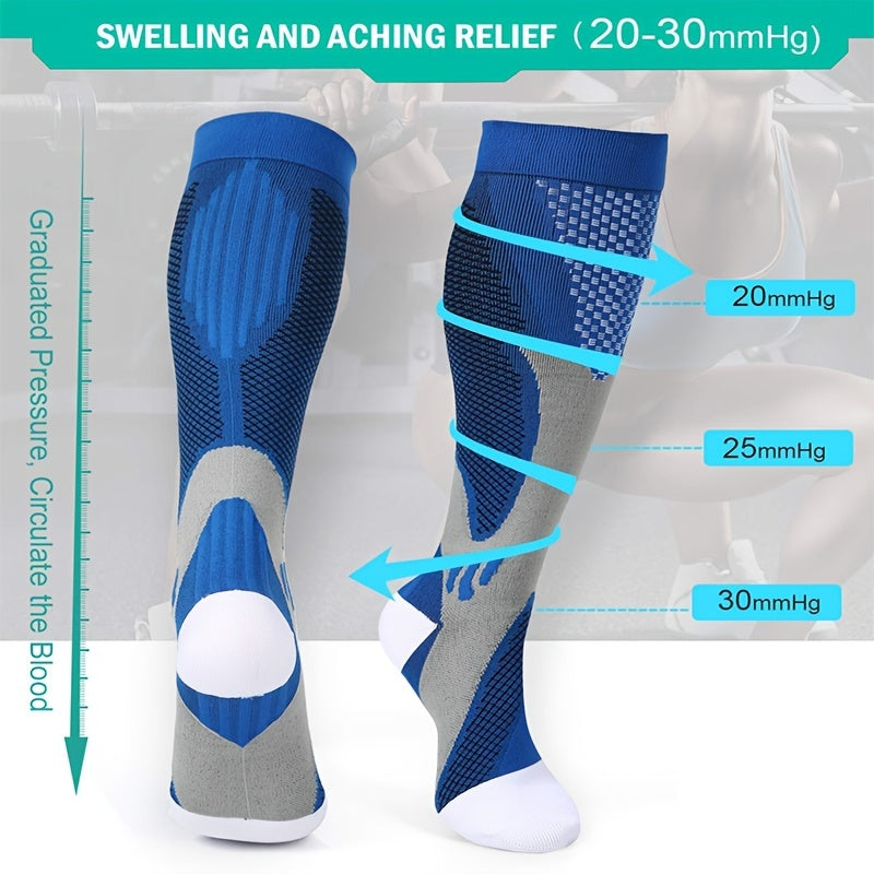 Men's 20-30 mmHg Compression Socks for Running - Knee High Socks