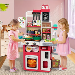Kids Kitchen Play Set with Stove Sink and Play Food